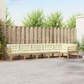 Outdoor-Sofagarnitur mit Kissen 4 pcs Weiß und Creme Polyester