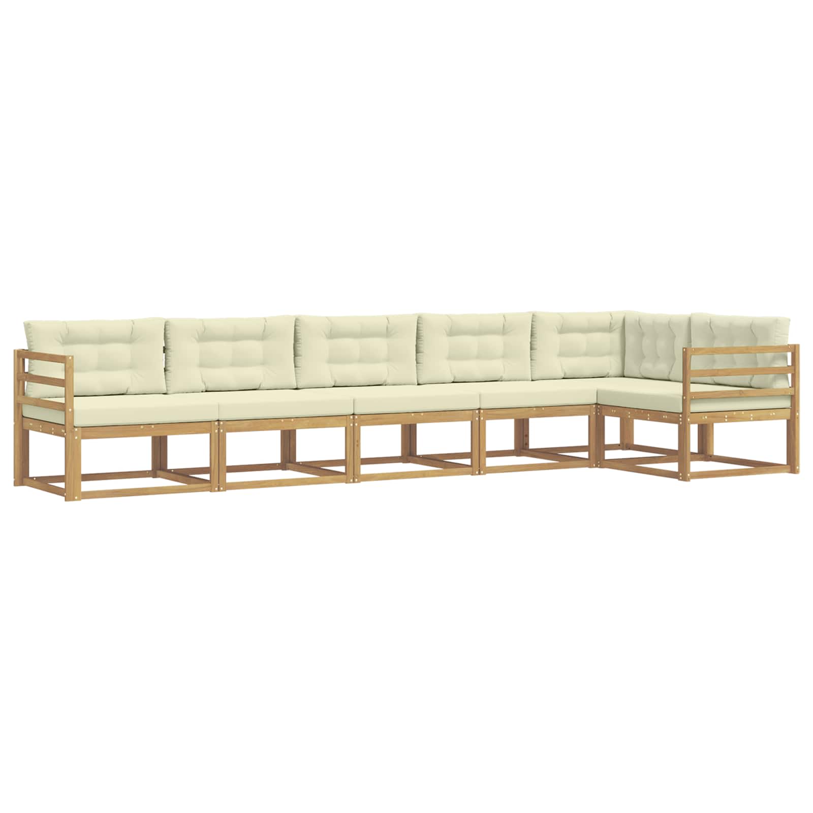 Outdoor-Sofagarnitur mit Kissen 4 pcs Weiß und Creme Polyester