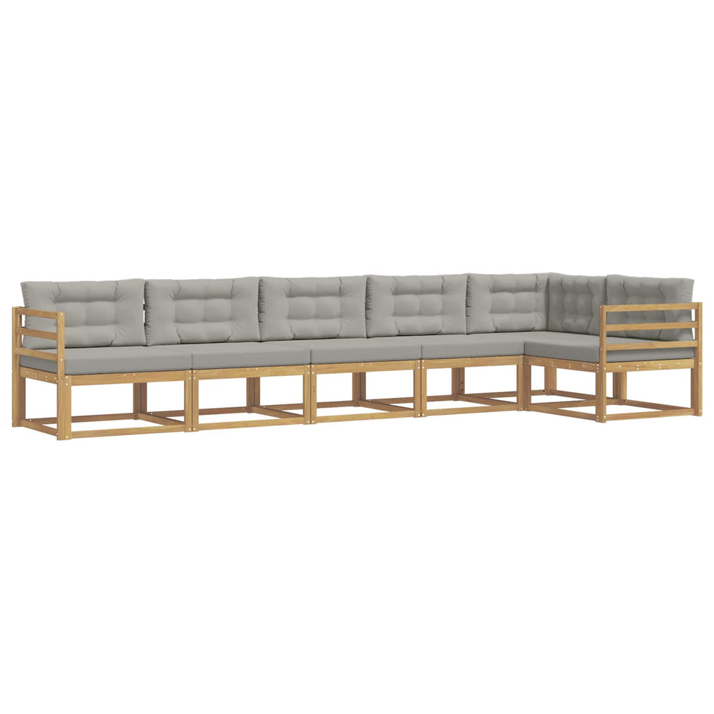 Outdoor-Sofagarnitur 4 pcs Weiß und Hellgrau Polyester