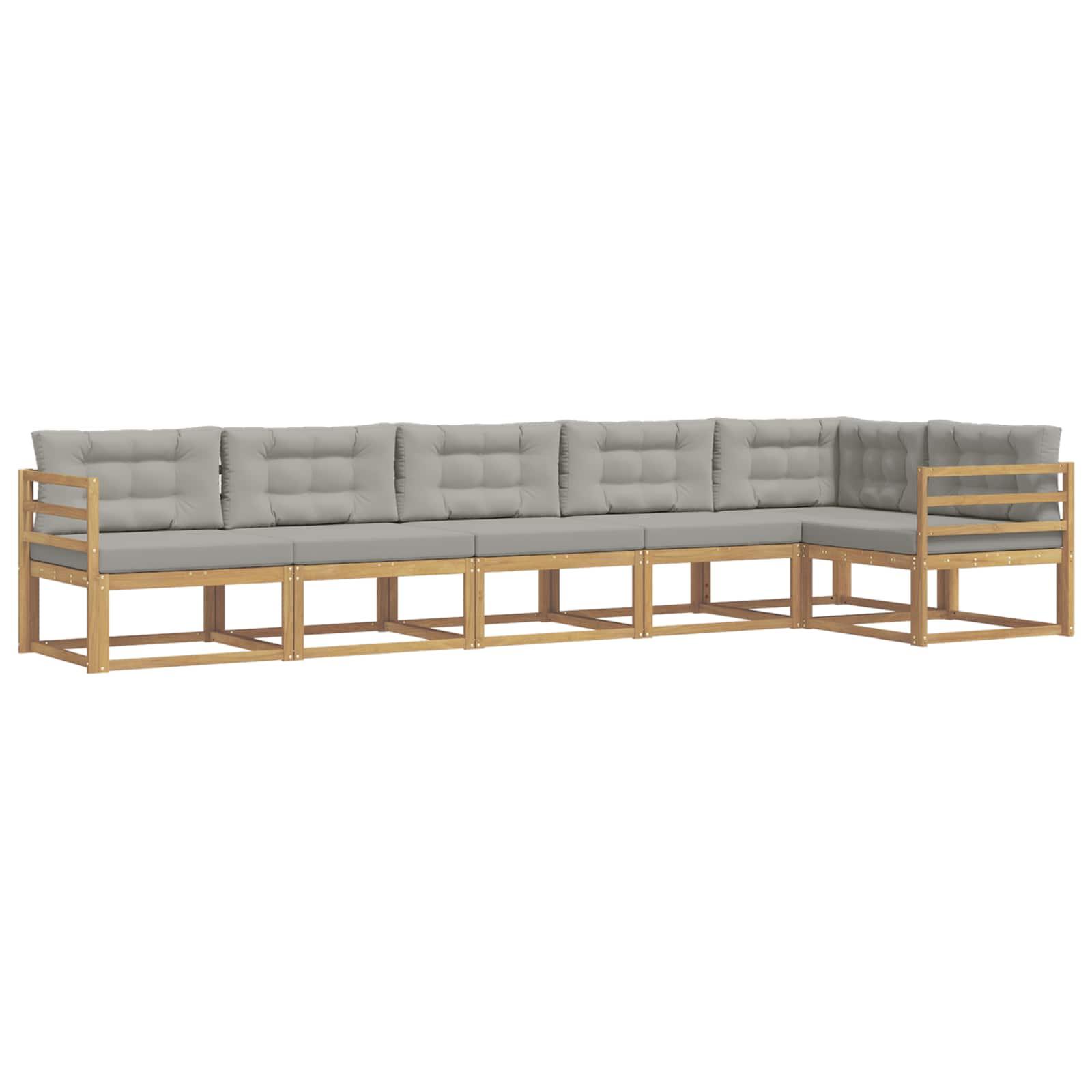 Outdoor-Sofagarnitur 4 pcs Weiß und Hellgrau Polyester