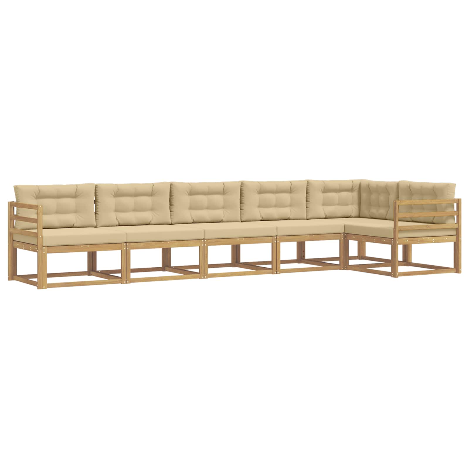Outdoor-Sofagarnitur mit Kissen 4 pcs Weiß und Beige Polyester