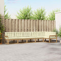 Outdoor-Sofagarnitur mit Kissen 4 pcs Weiß und Creme Polyester