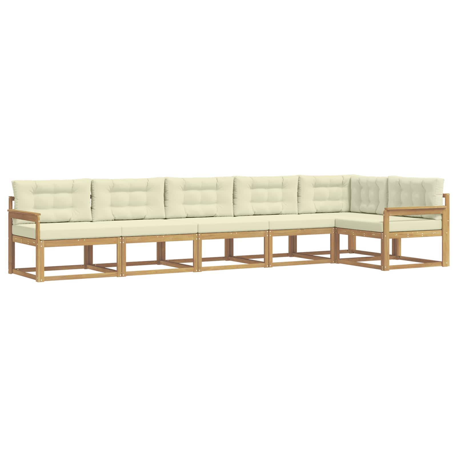 Outdoor-Sofagarnitur mit Kissen 4 pcs Weiß und Creme Polyester