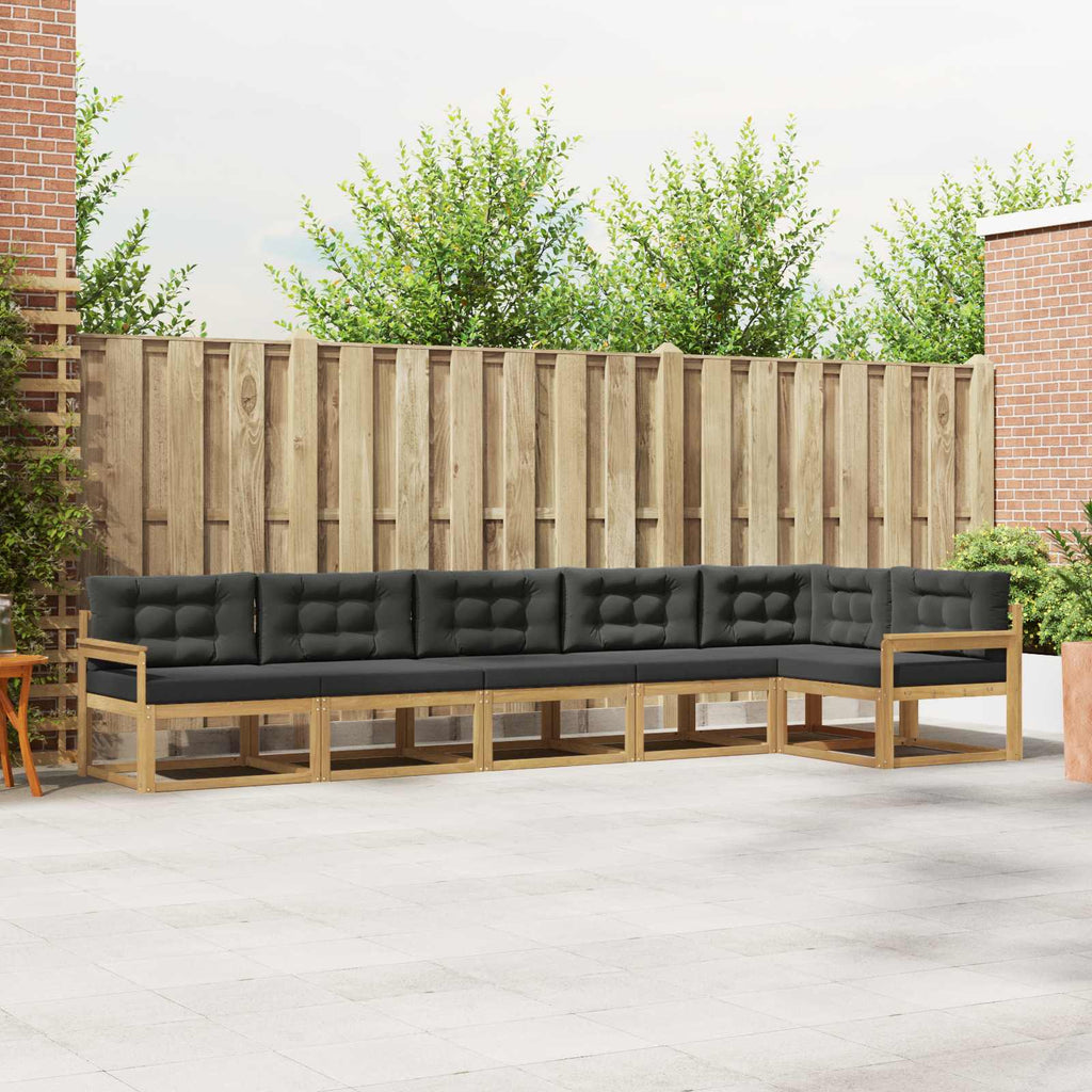 Outdoor-Sofagarnitur 4 pcs Weiß und Anthrazit Polyester