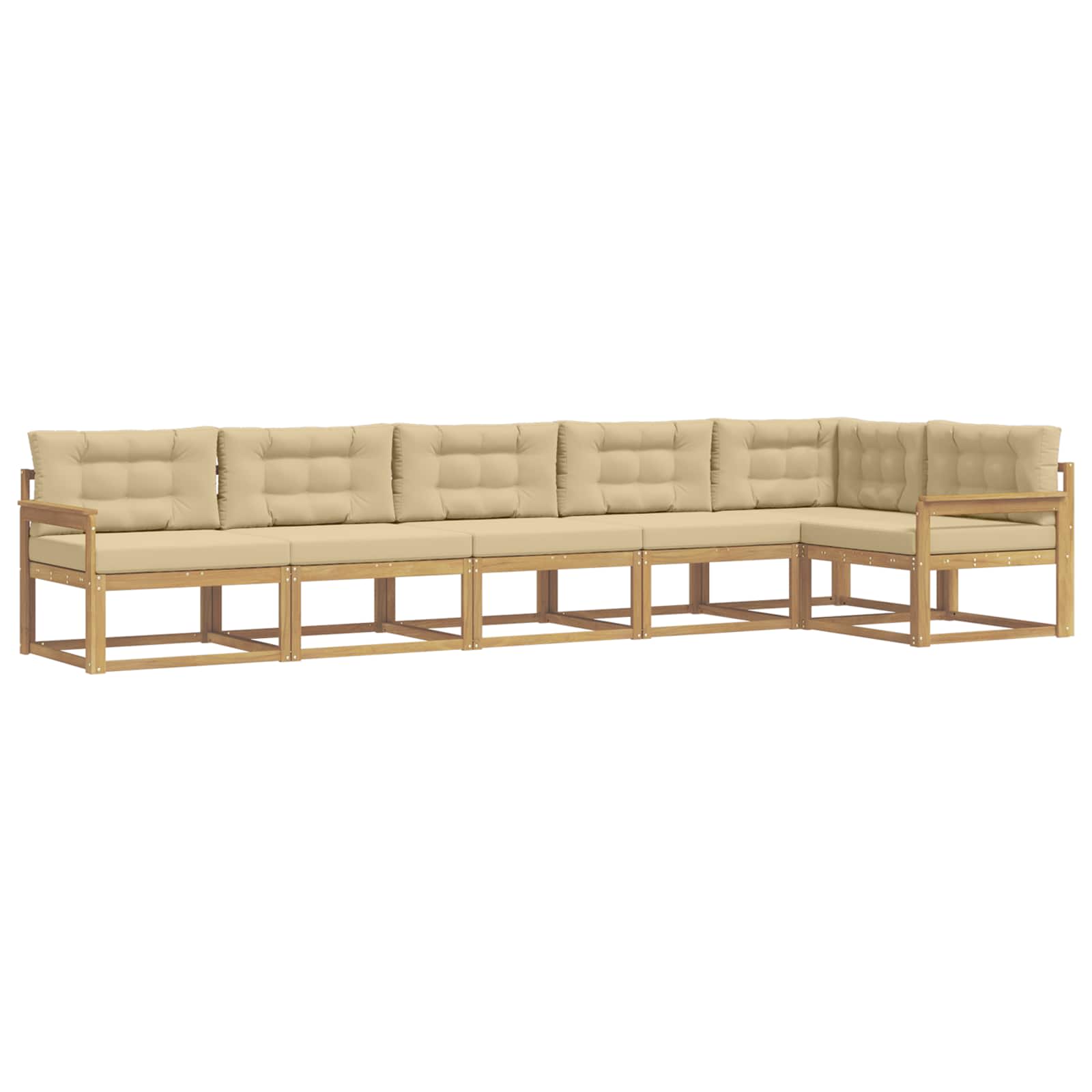 Outdoor-Sofagarnitur mit Kissen 4 pcs Weiß und Beige Polyester