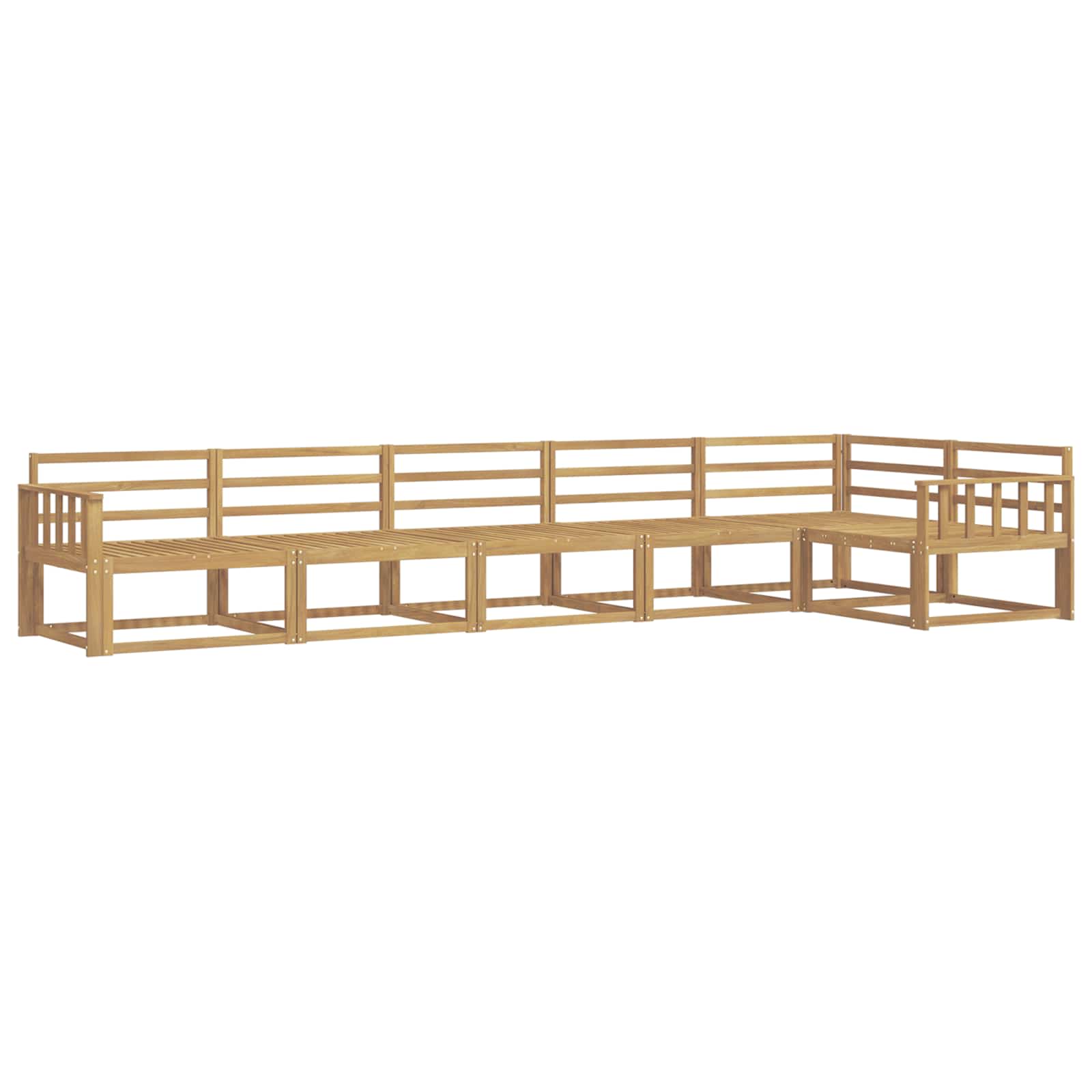 Outdoor-Sofagarnitur 6 pcs Weiß 406 x 168,5 x 73 cm