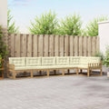 Outdoor-Sofagarnitur mit Kissen 4 pcs Weiß und Creme Polyester