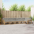 Outdoor-Sofagarnitur 4 pcs Weiß und Hellgrau Polyester