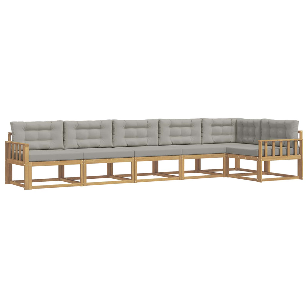Outdoor-Sofagarnitur 4 pcs Weiß und Hellgrau Polyester