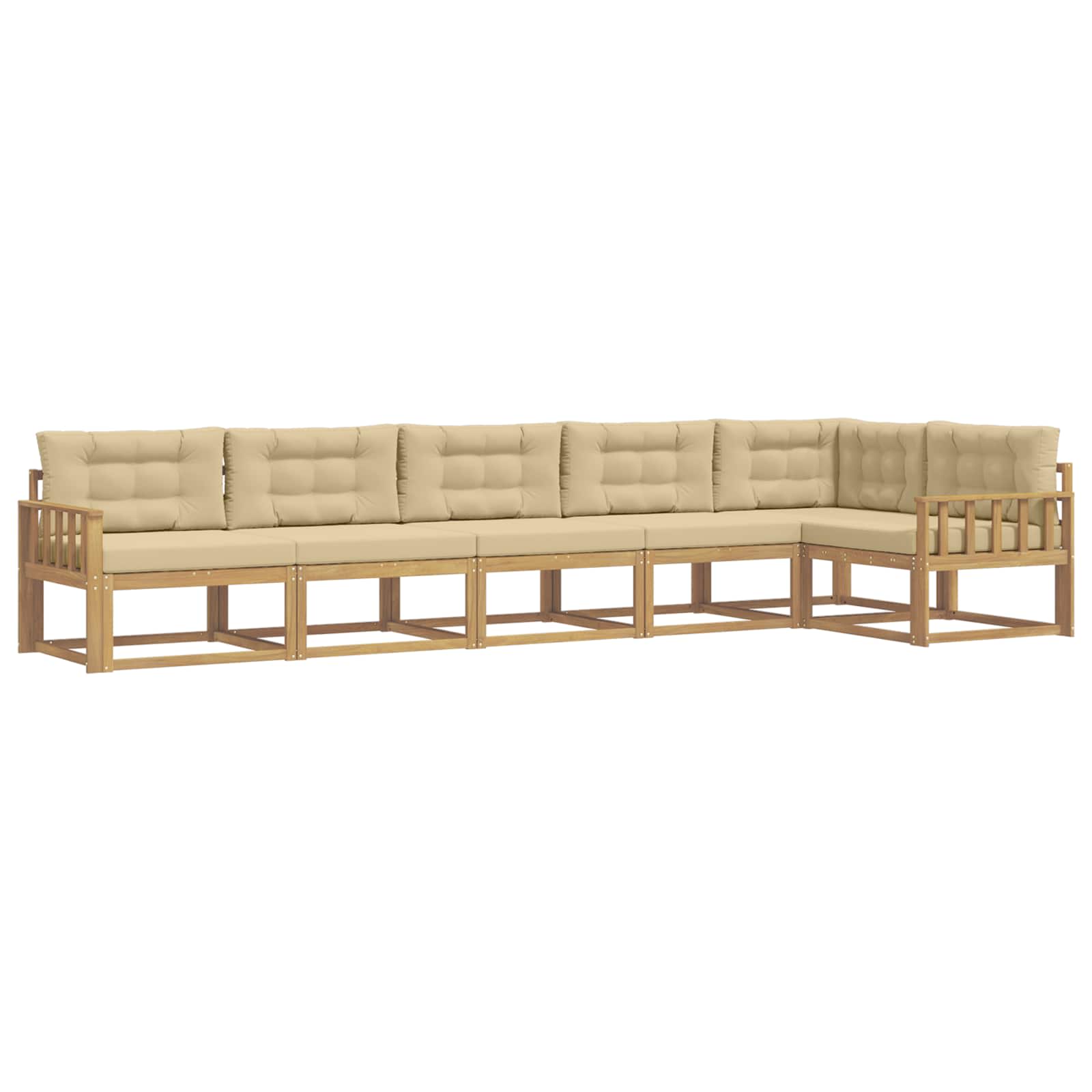 Outdoor-Sofagarnitur mit Kissen 4 pcs Weiß und Beige Polyester