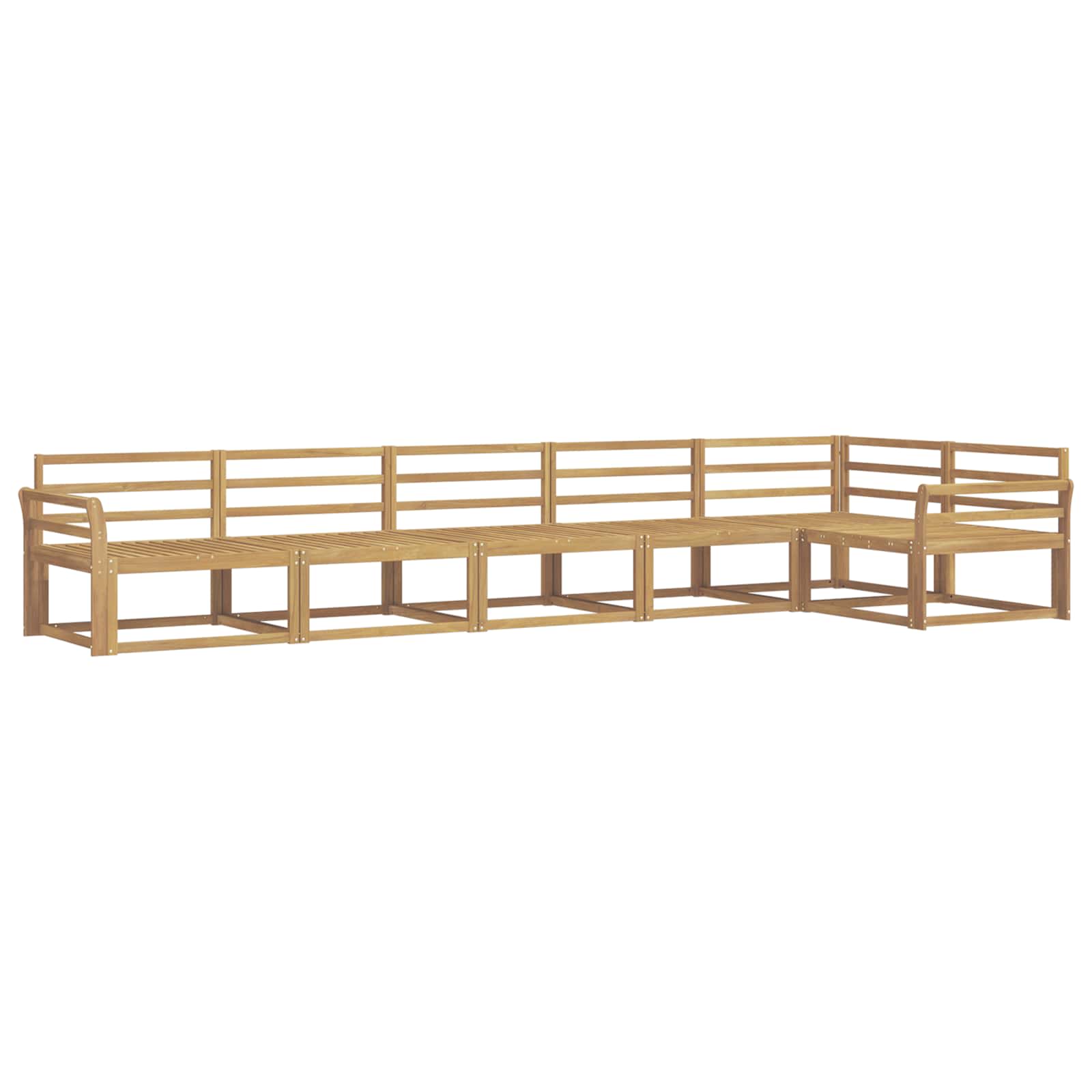 Outdoor-Sofagarnitur 6 pcs Weiß 408 x 170,5 x 73 cm