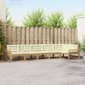 Outdoor-Sofagarnitur mit Kissen 4 pcs Weiß und Creme Polyester