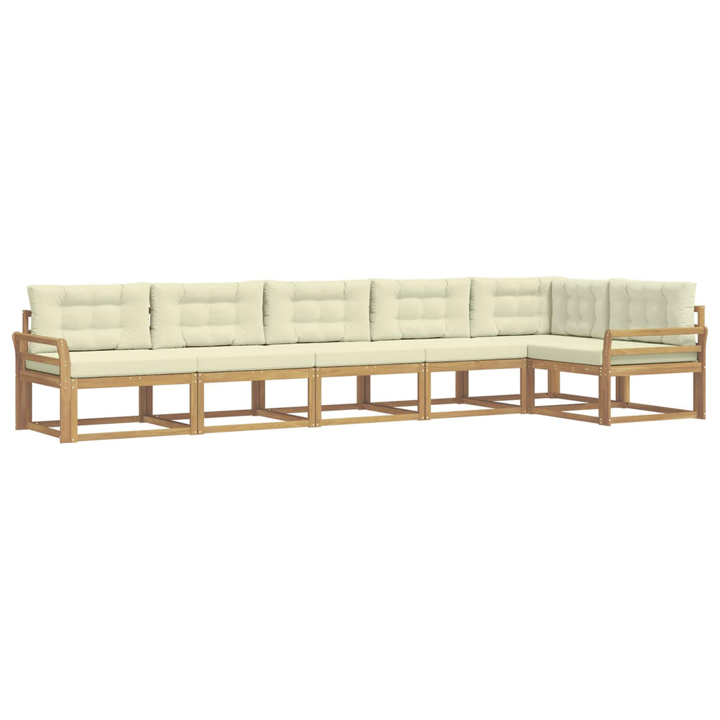 Outdoor-Sofagarnitur mit Kissen 4 pcs Weiß und Creme Polyester