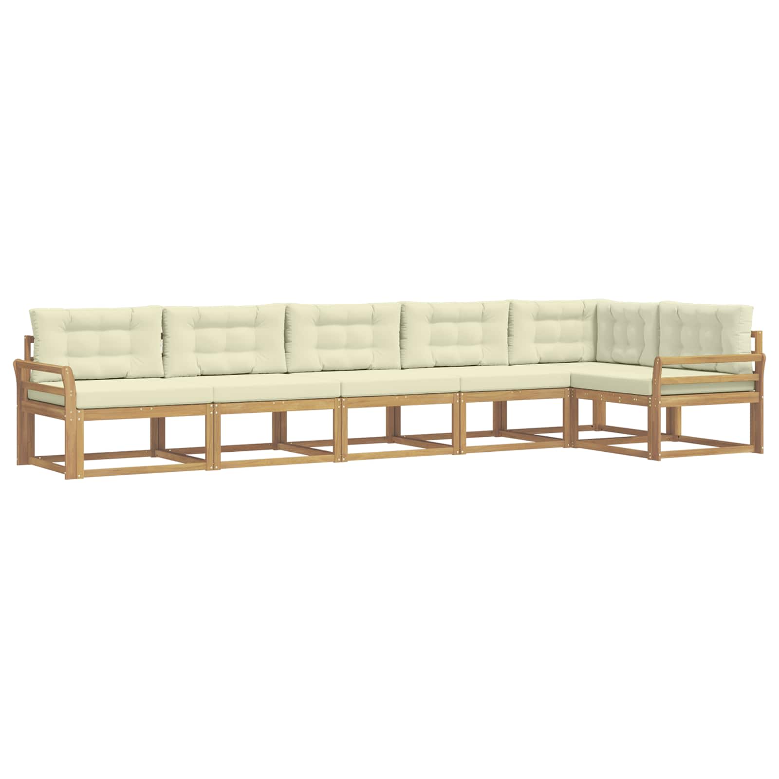 Outdoor-Sofagarnitur mit Kissen 4 pcs Weiß und Creme Polyester