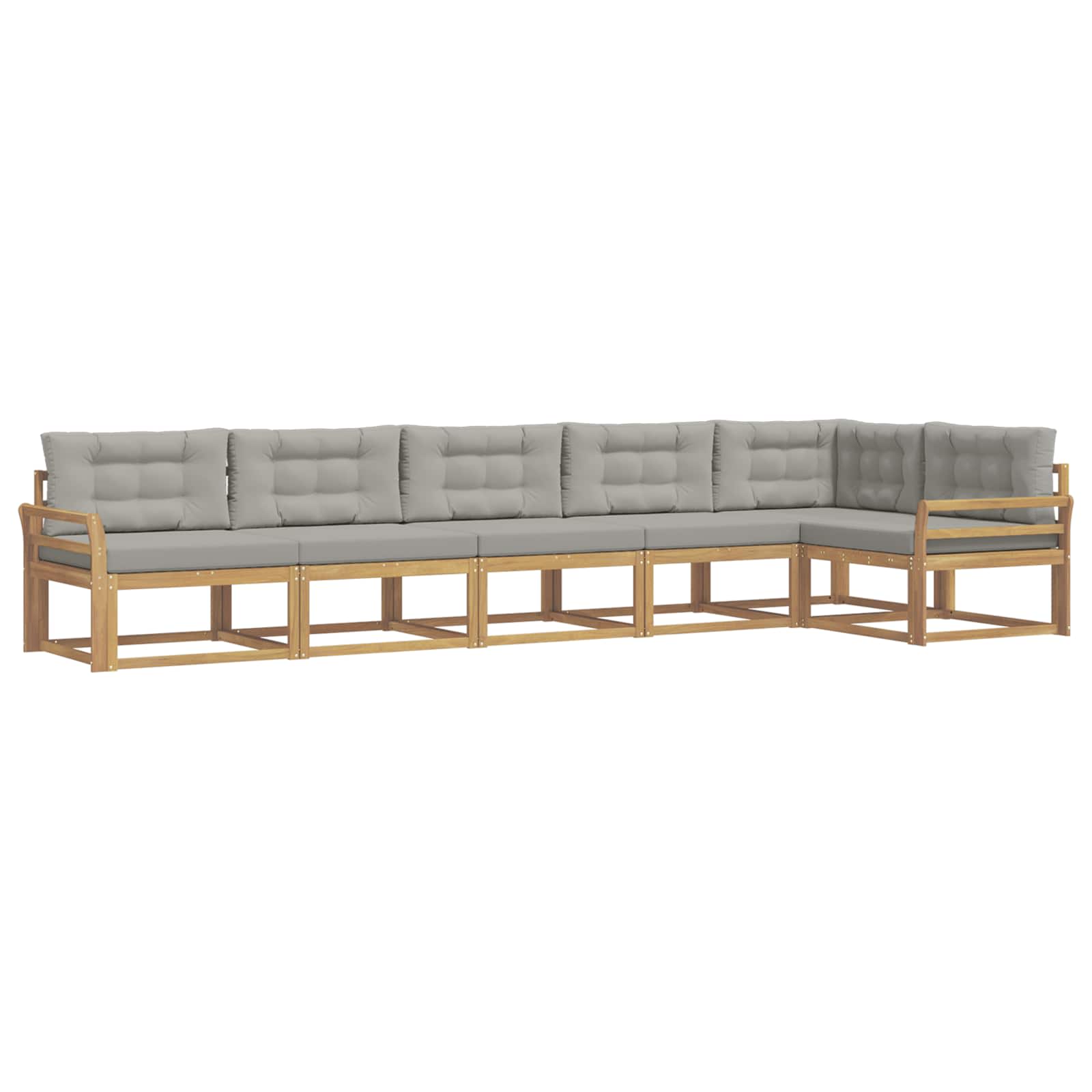 Outdoor-Sofagarnitur 4 pcs Weiß und Hellgrau Polyester