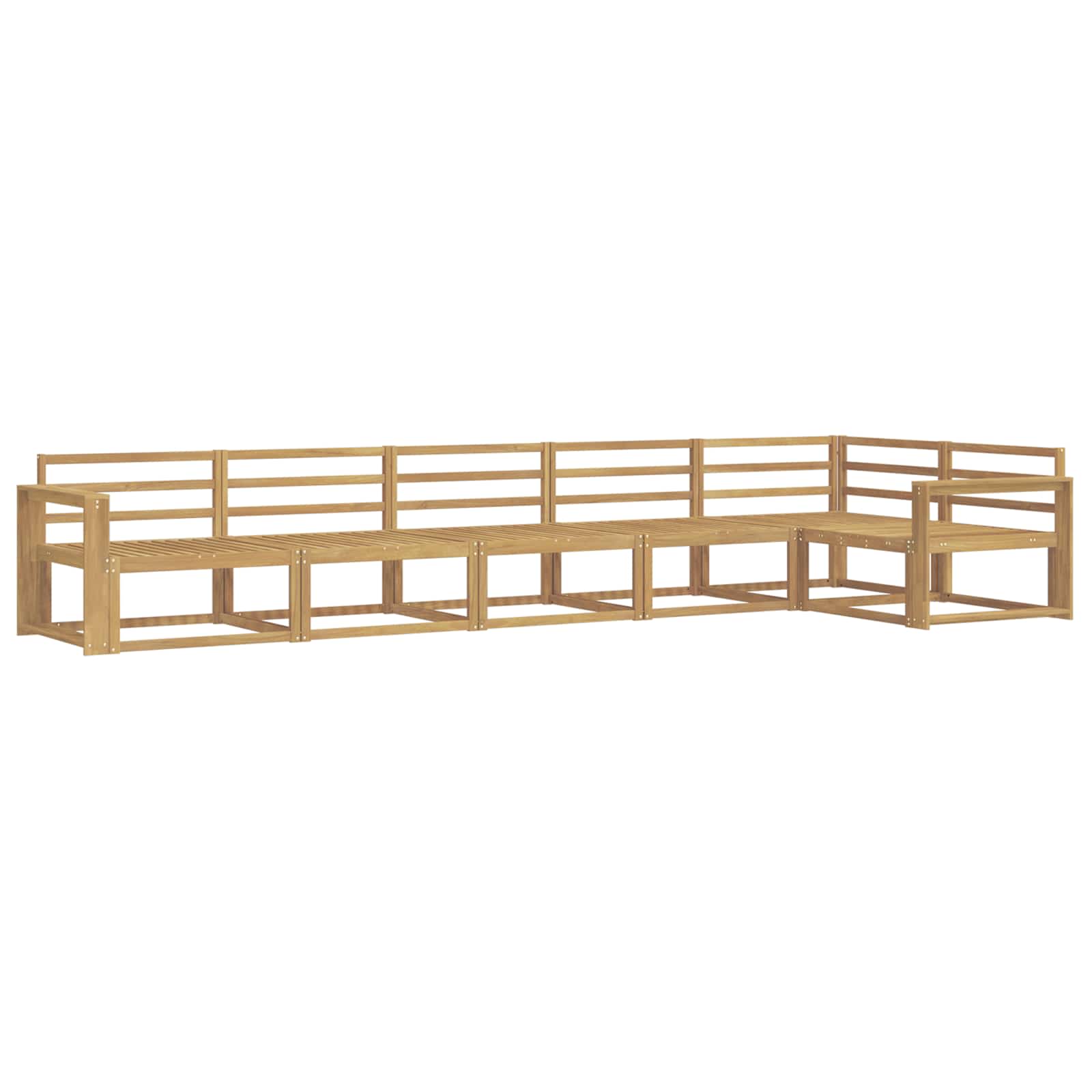 Outdoor-Sofagarnitur 6 pcs Weiß 410 x 172,5 x 73 cm
