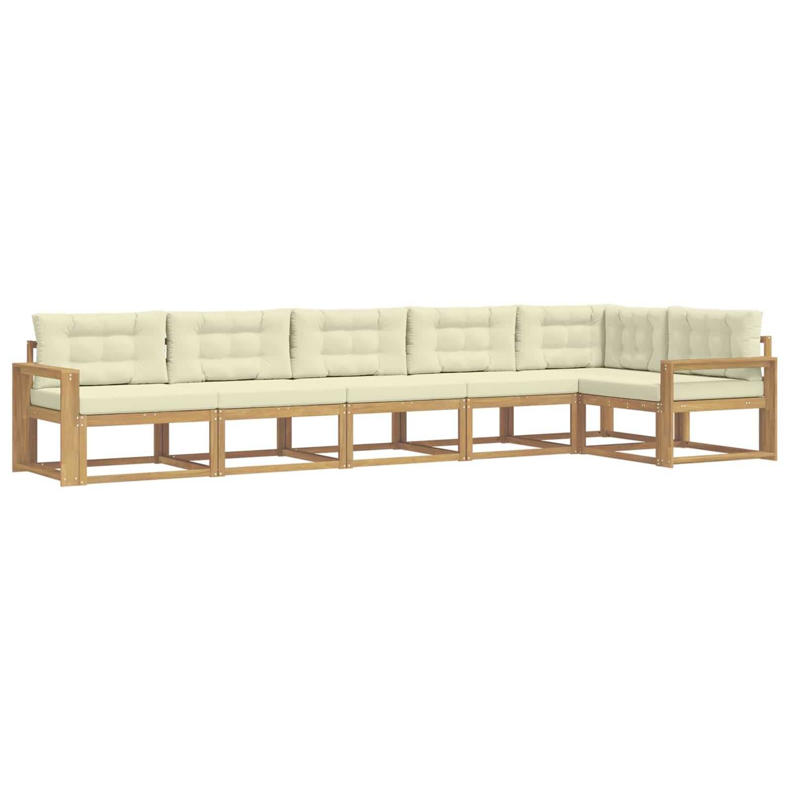 Outdoor-Sofagarnitur mit Kissen 4 pcs Weiß und Creme Polyester