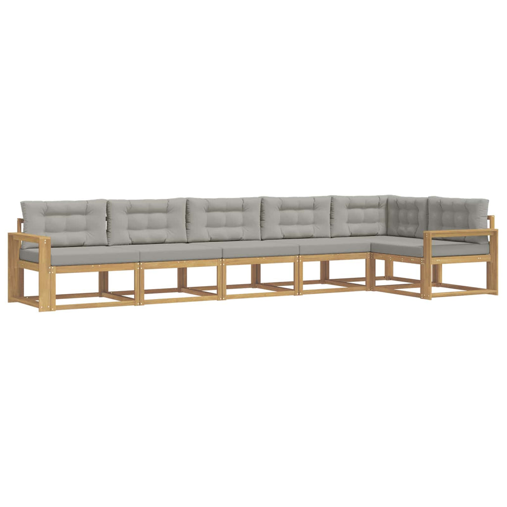 Outdoor-Sofagarnitur 4 pcs Weiß und Hellgrau Polyester