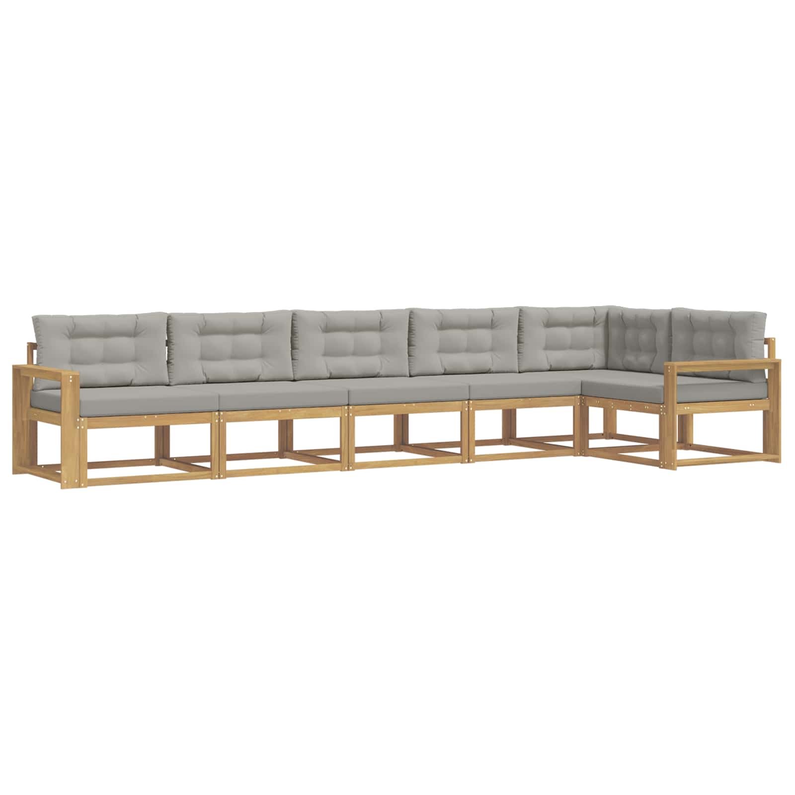 Outdoor-Sofagarnitur 4 pcs Weiß und Hellgrau Polyester