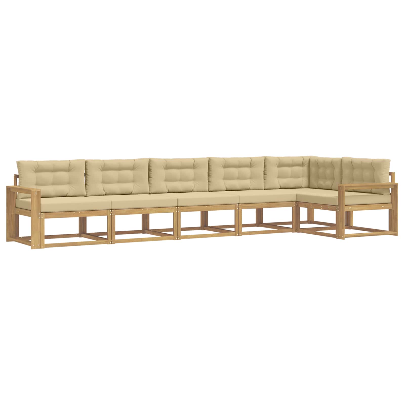 Outdoor-Sofagarnitur mit Kissen 4 pcs Weiß und Beige Polyester