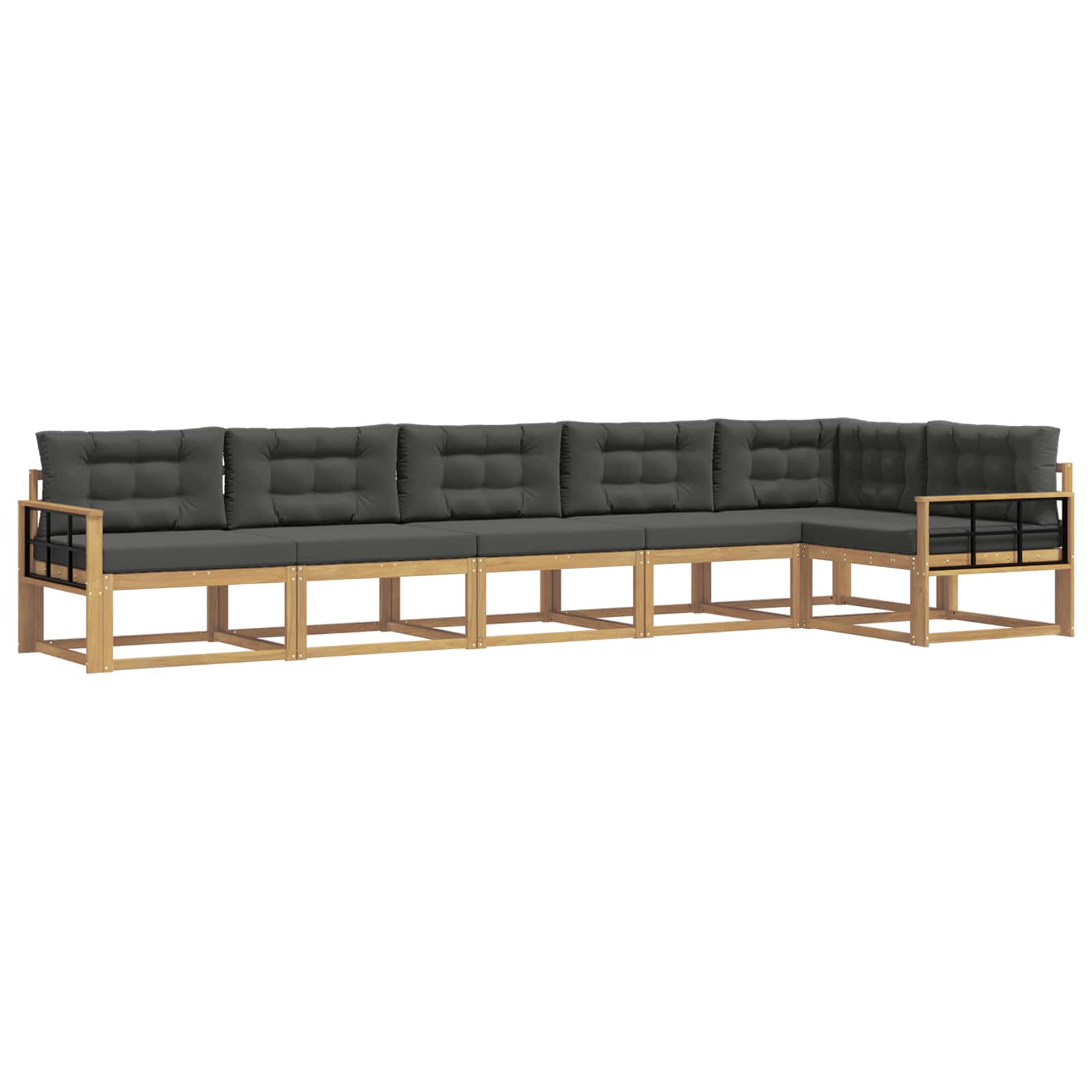 Outdoor-Sofagarnitur 4 pcs Weiß und Anthrazit Polyester