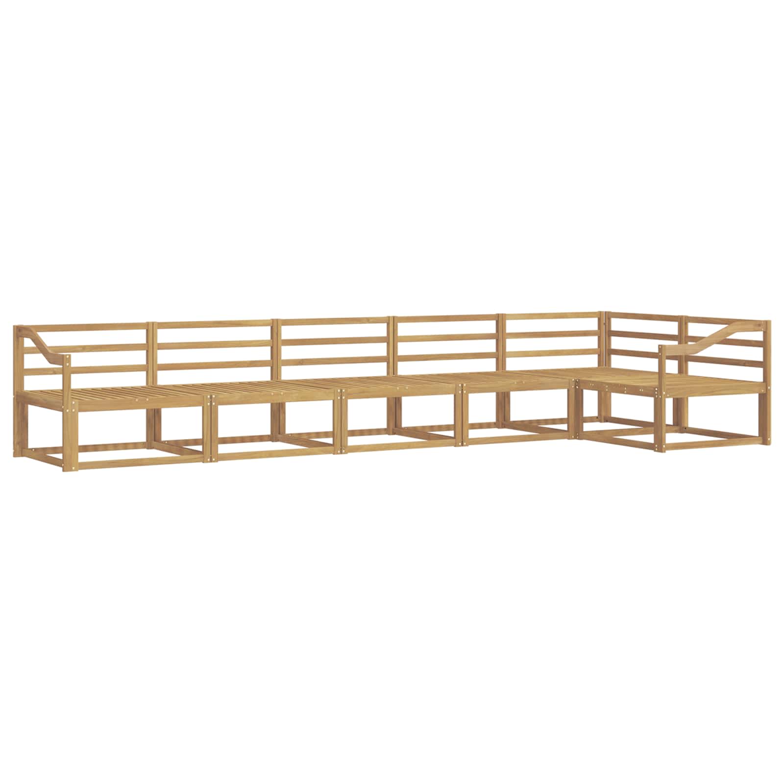Outdoor-Sofagarnitur 6 pcs Weiß 404 x 166,5 x 73 cm