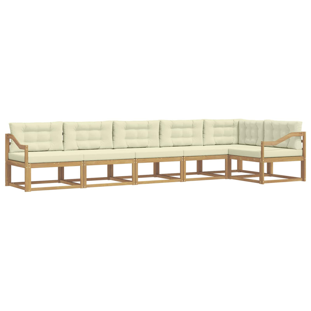 Outdoor-Sofagarnitur mit Kissen 4 pcs Weiß und Creme Polyester