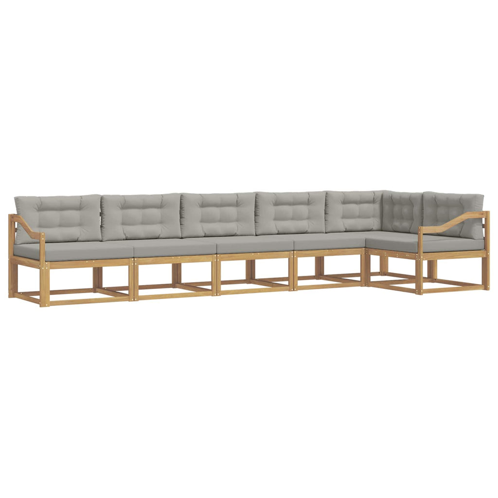 Outdoor-Sofagarnitur 4 pcs Weiß und Hellgrau Polyester