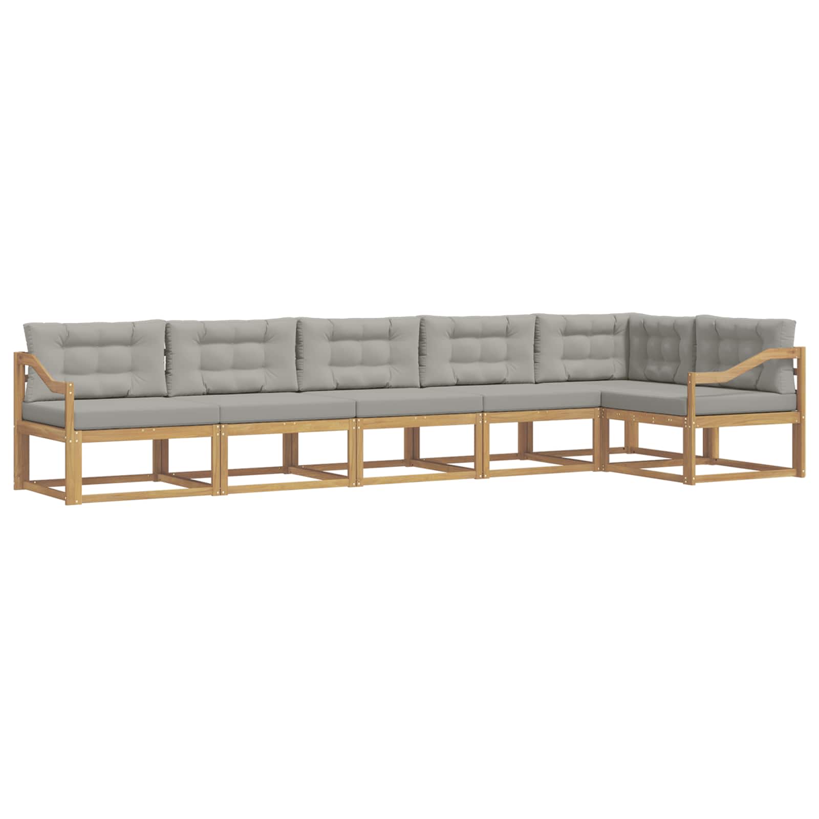 Outdoor-Sofagarnitur 4 pcs Weiß und Hellgrau Polyester