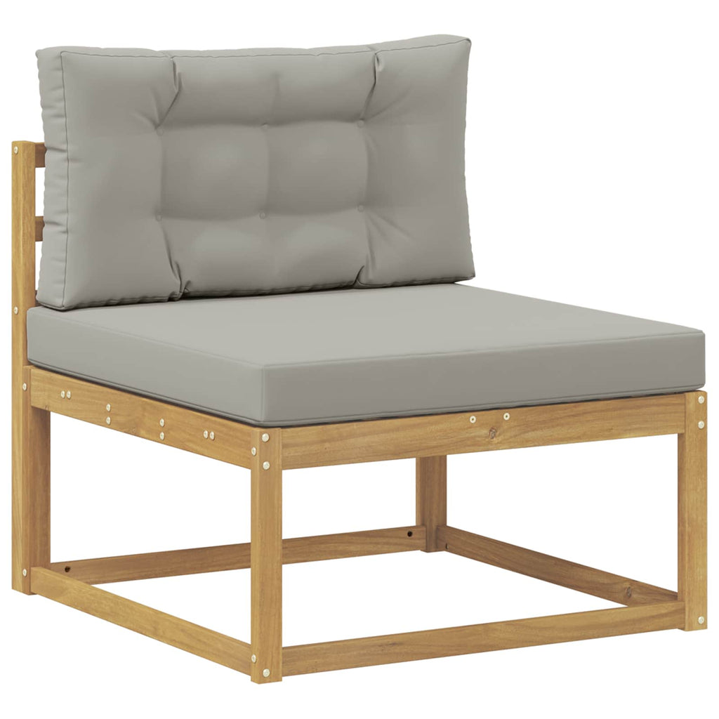 Outdoor-Sofagarnitur 4 pcs Weiß und Hellgrau Polyester