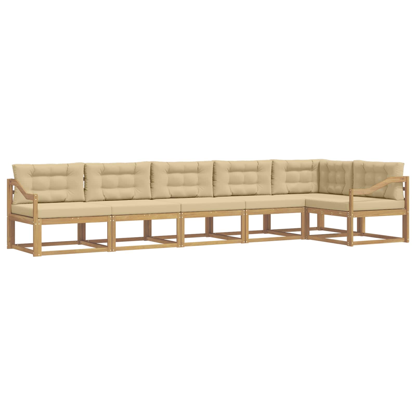 Outdoor-Sofagarnitur mit Kissen 4 pcs Weiß und Beige Polyester