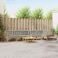 Outdoor-Sofagarnitur 7 pcs Weiß und Hellgrau 79 x 79 x 37 cm