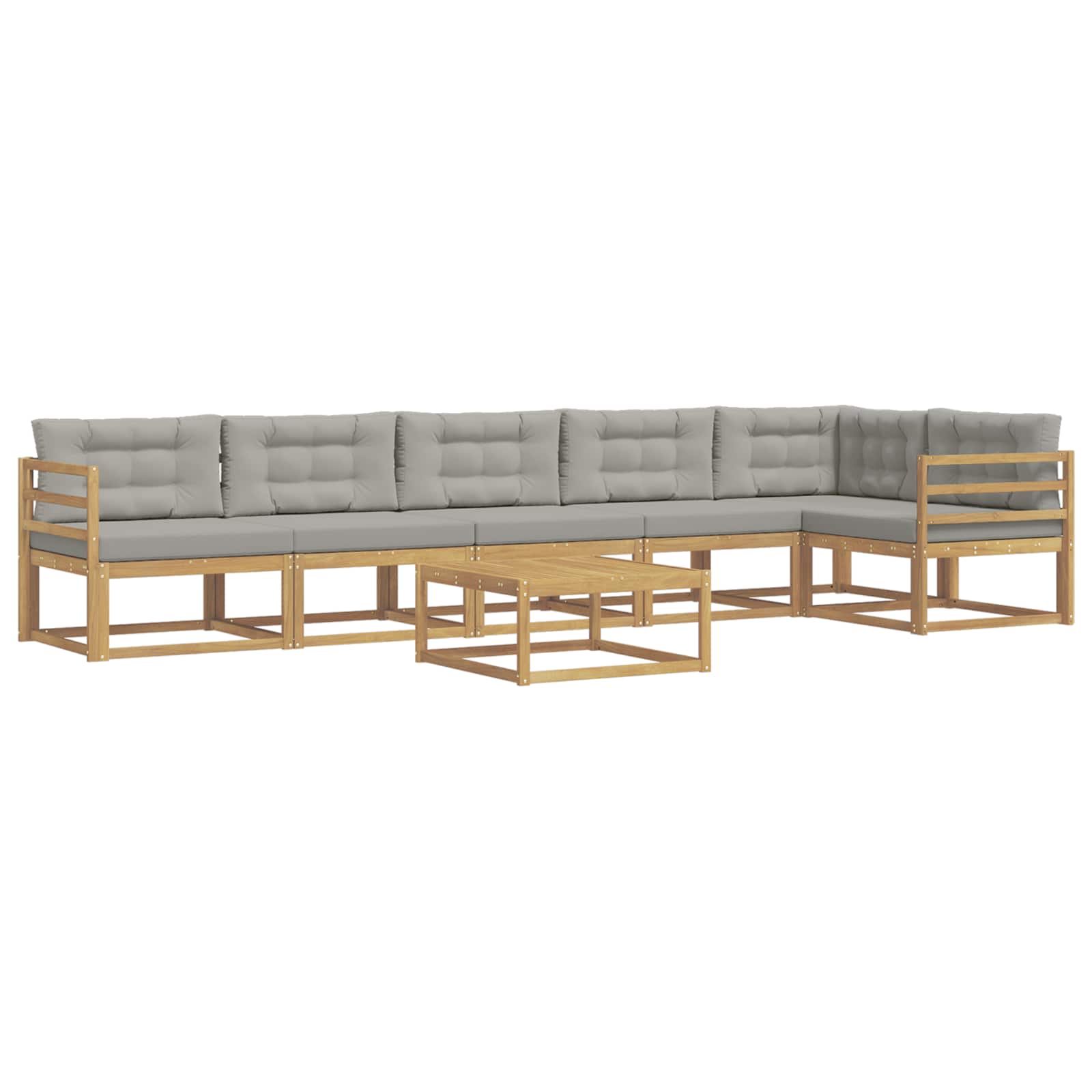 Outdoor-Sofagarnitur 7 pcs Weiß und Hellgrau 79 x 79 x 37 cm