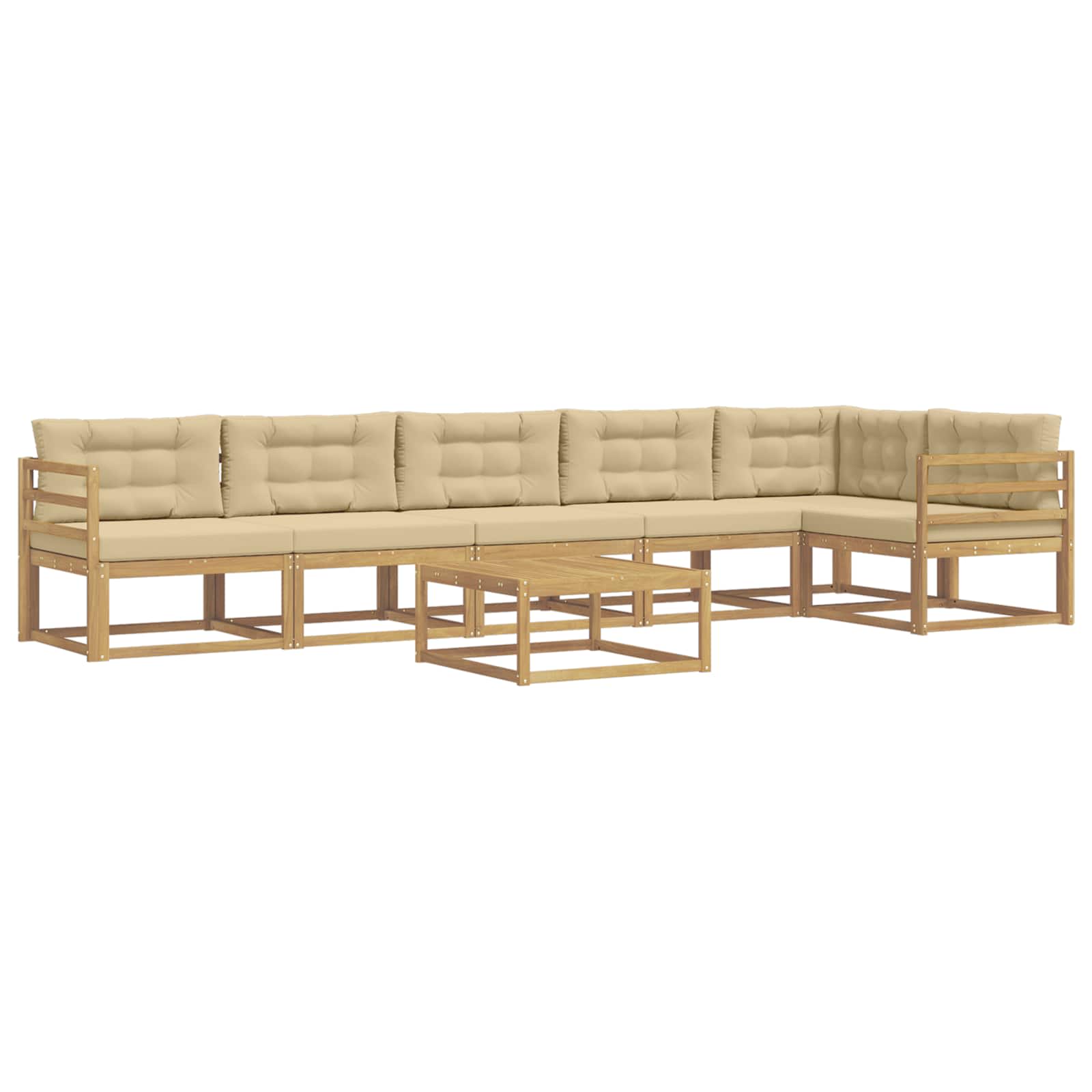 Outdoor-Sofagarnitur 7 pcs Weiß und Beige 79 x 79 x 37 cm