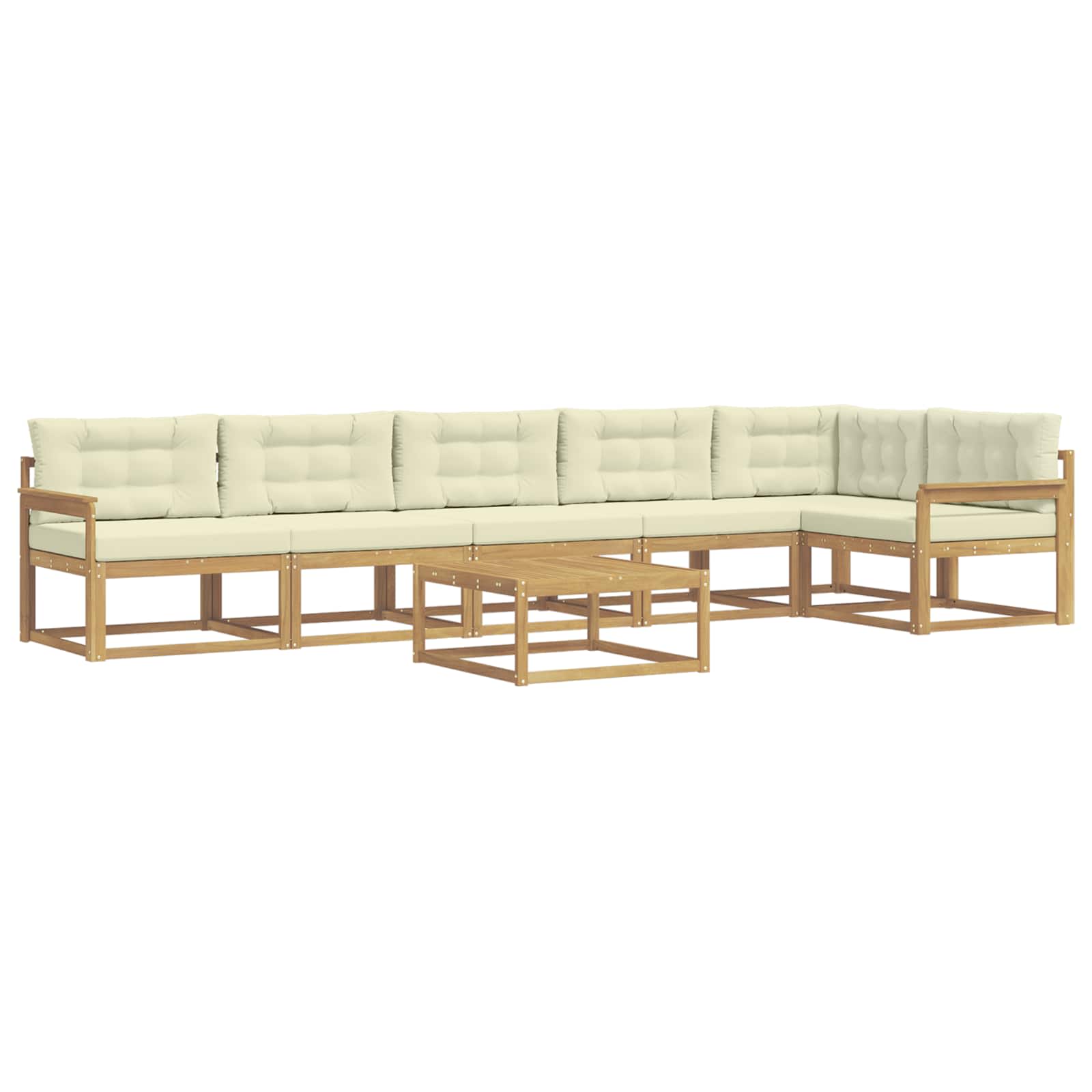 Outdoor-Sofagarnitur 7 pcs Weiß und Creme 79 x 79 x 37 cm