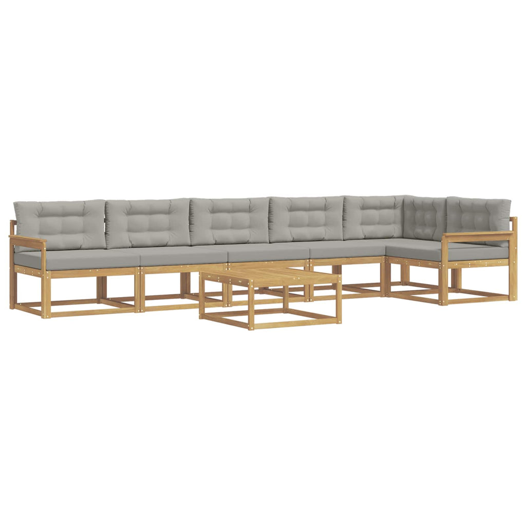Outdoor-Sofagarnitur 7 pcs Weiß und Hellgrau 79 x 79 x 37 cm