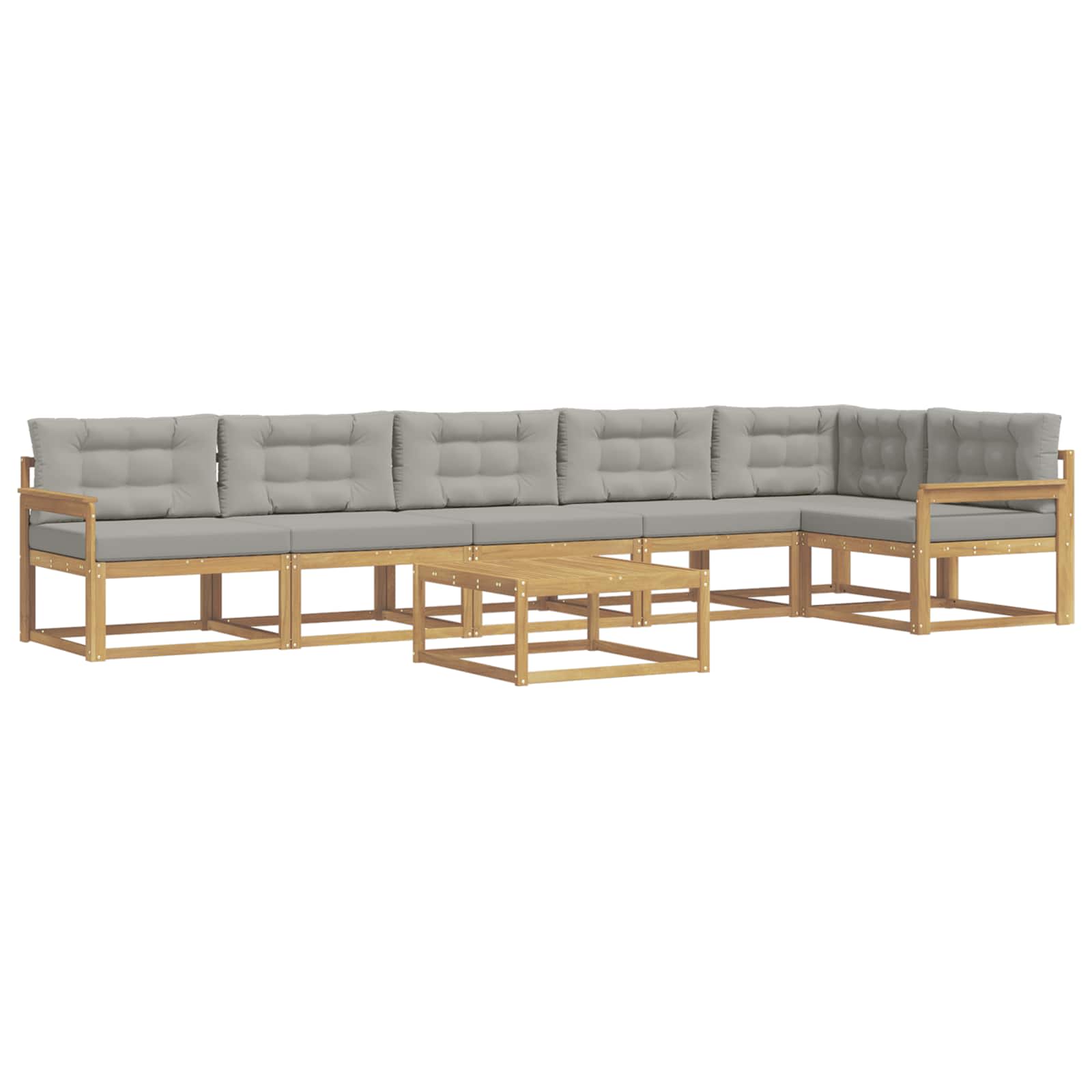 Outdoor-Sofagarnitur 7 pcs Weiß und Hellgrau 79 x 79 x 37 cm