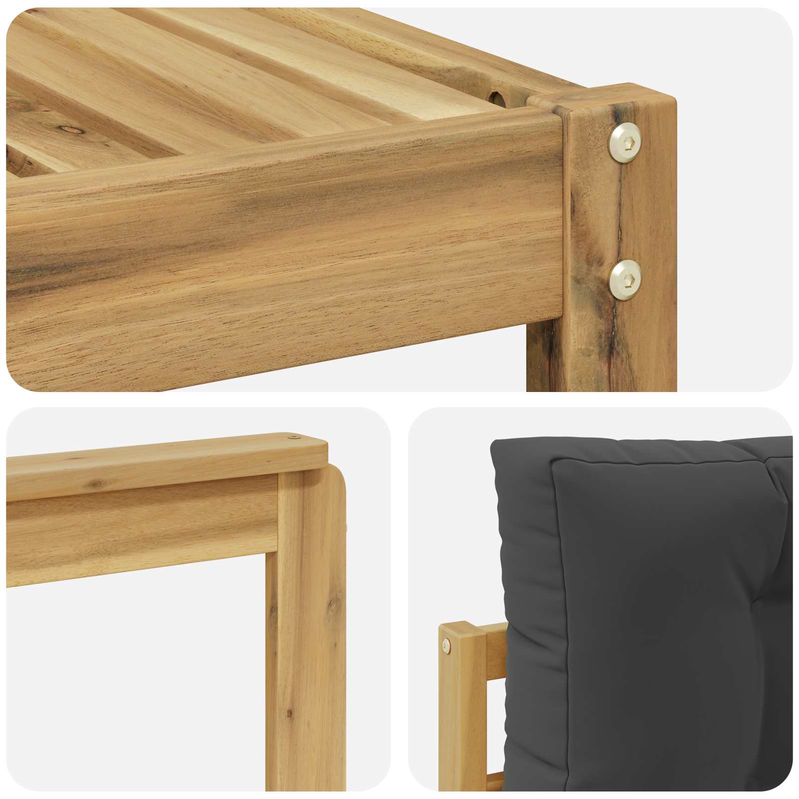 Outdoor-Sofagarnitur 7 pcs Weiß und Anthrazit 79 x 79 x 37 cm