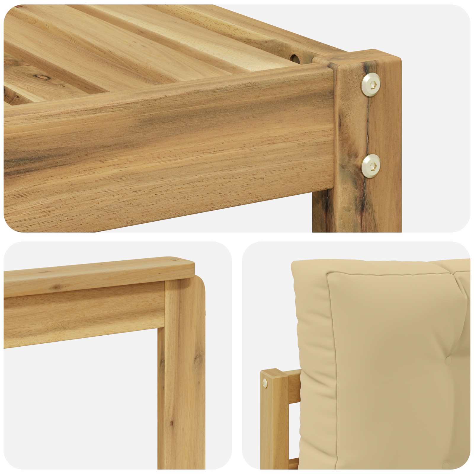 Outdoor-Sofagarnitur 7 pcs Weiß und Beige 79 x 79 x 37 cm