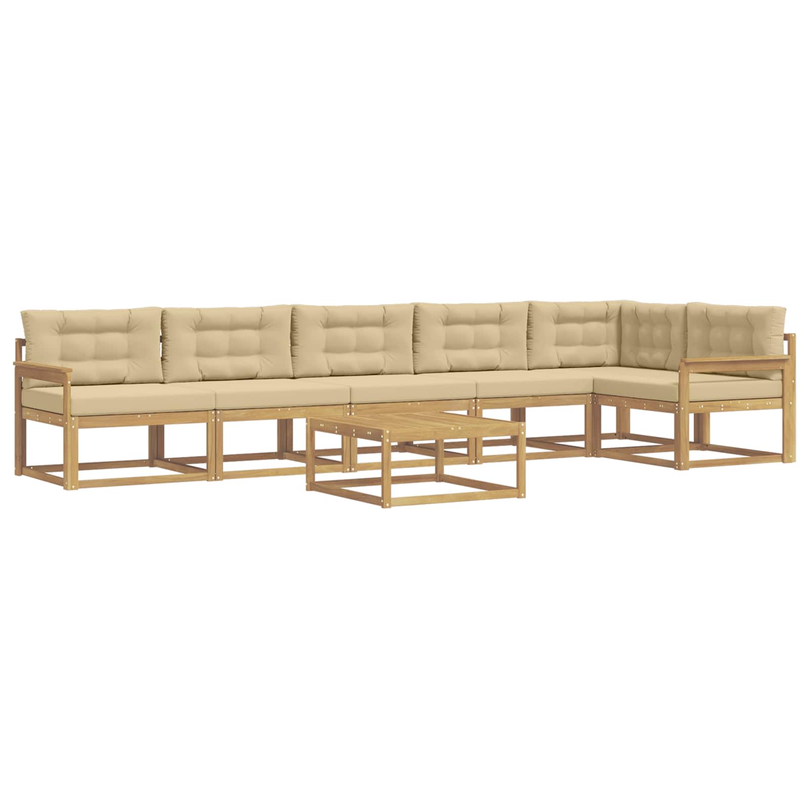 Outdoor-Sofagarnitur 7 pcs Weiß und Beige 79 x 79 x 37 cm