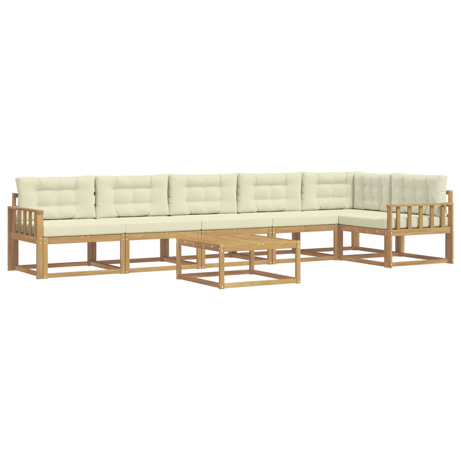 Outdoor-Sofagarnitur 7 pcs Weiß und Creme 79 x 79 x 37 cm