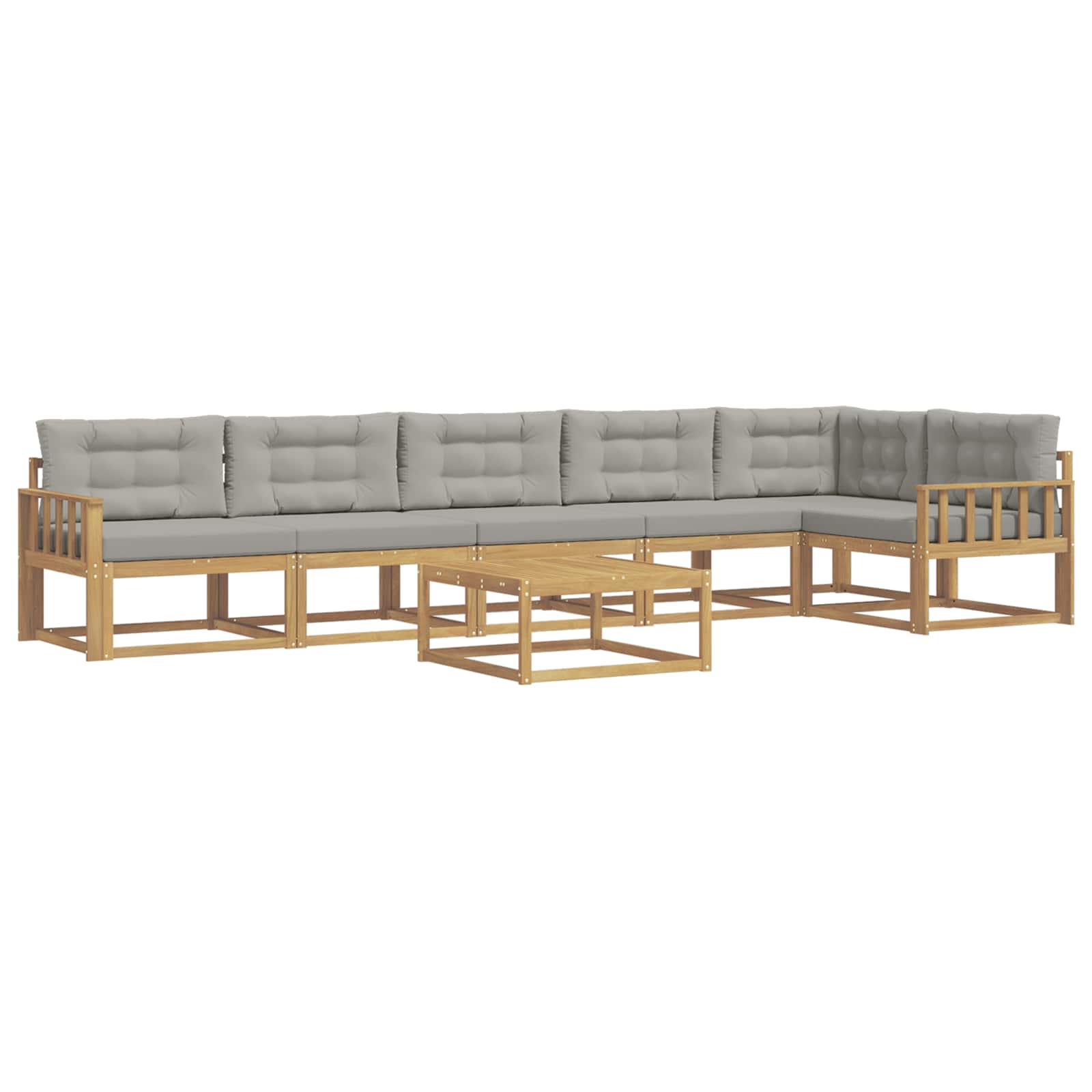 Outdoor-Sofagarnitur 7 pcs Weiß und Hellgrau 79 x 79 x 37 cm