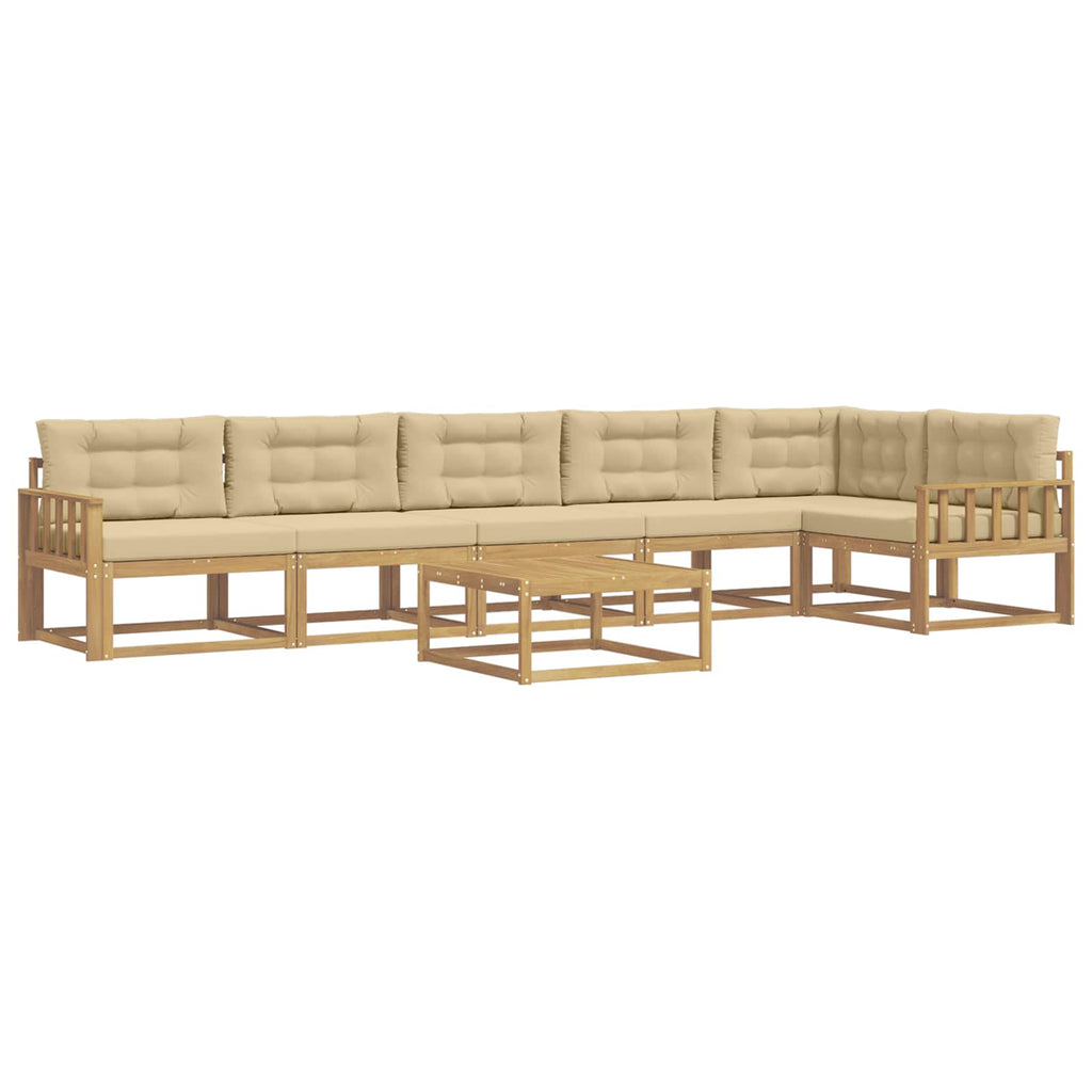 Outdoor-Sofagarnitur 7 pcs Weiß und Beige 79 x 79 x 37 cm