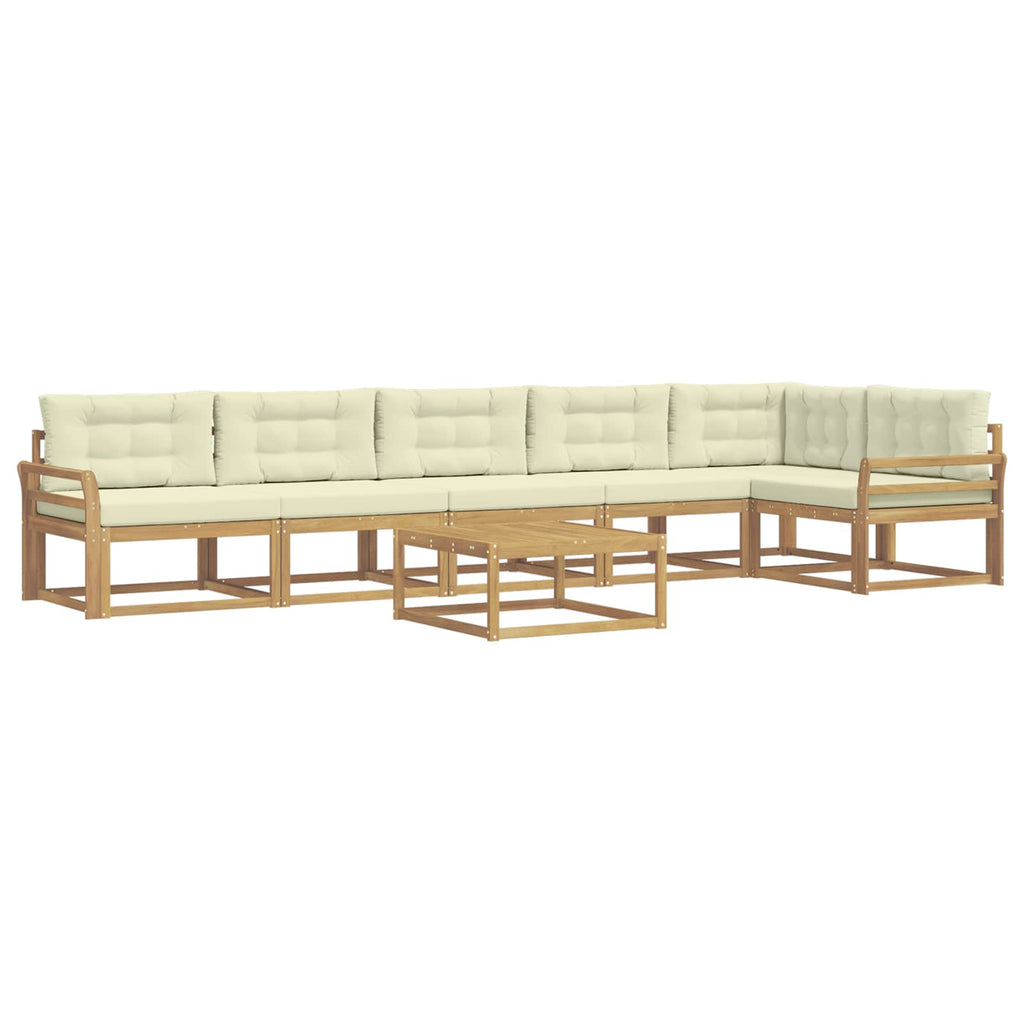 Outdoor-Sofagarnitur 7 pcs Weiß und Creme 79 x 79 x 37 cm