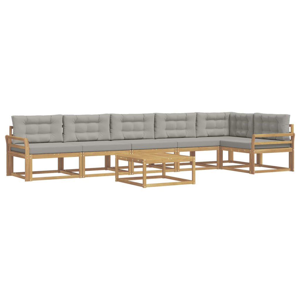 Outdoor-Sofagarnitur 7 pcs Weiß und Hellgrau 79 x 79 x 37 cm