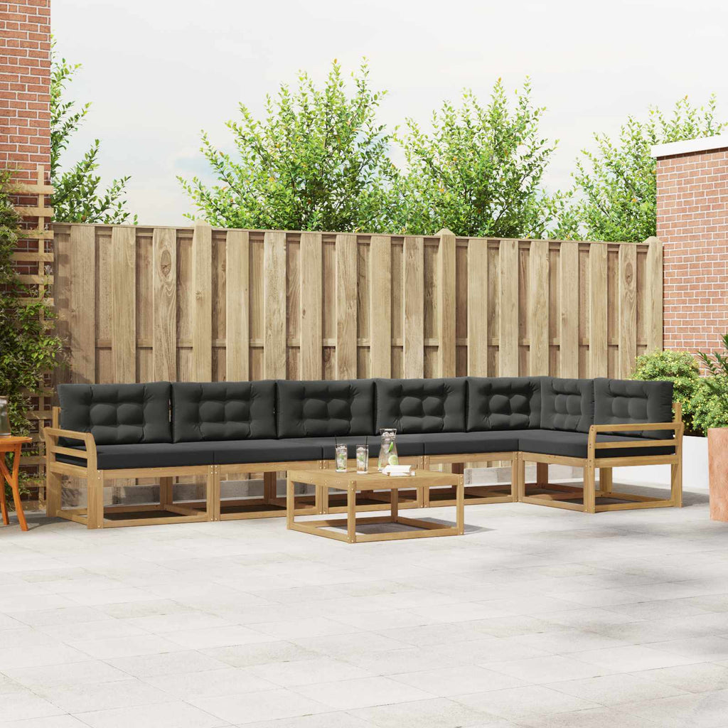 Outdoor-Sofagarnitur 7 pcs Weiß und Anthrazit 79 x 79 x 37 cm