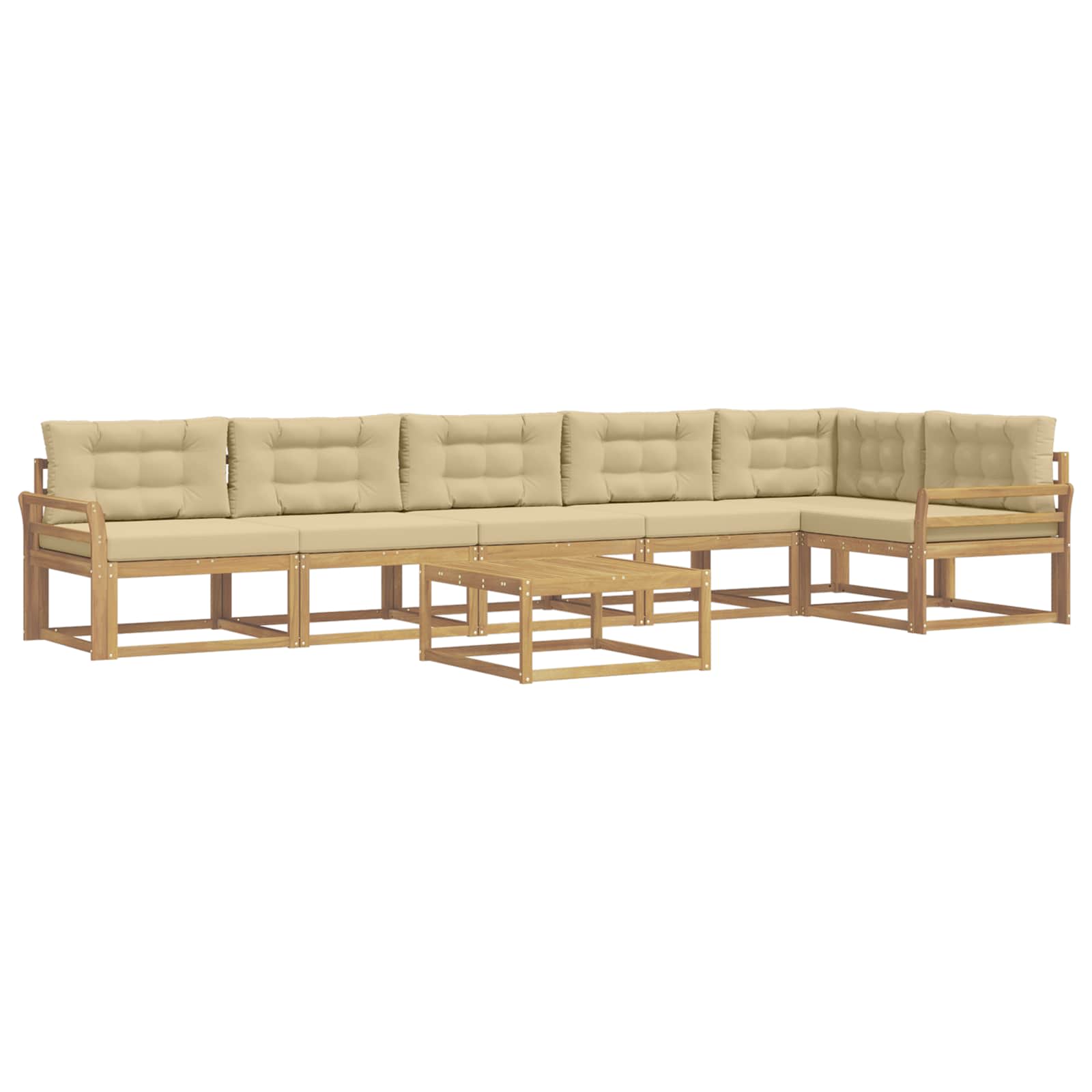Outdoor-Sofagarnitur 7 pcs Weiß und Beige 79 x 79 x 37 cm