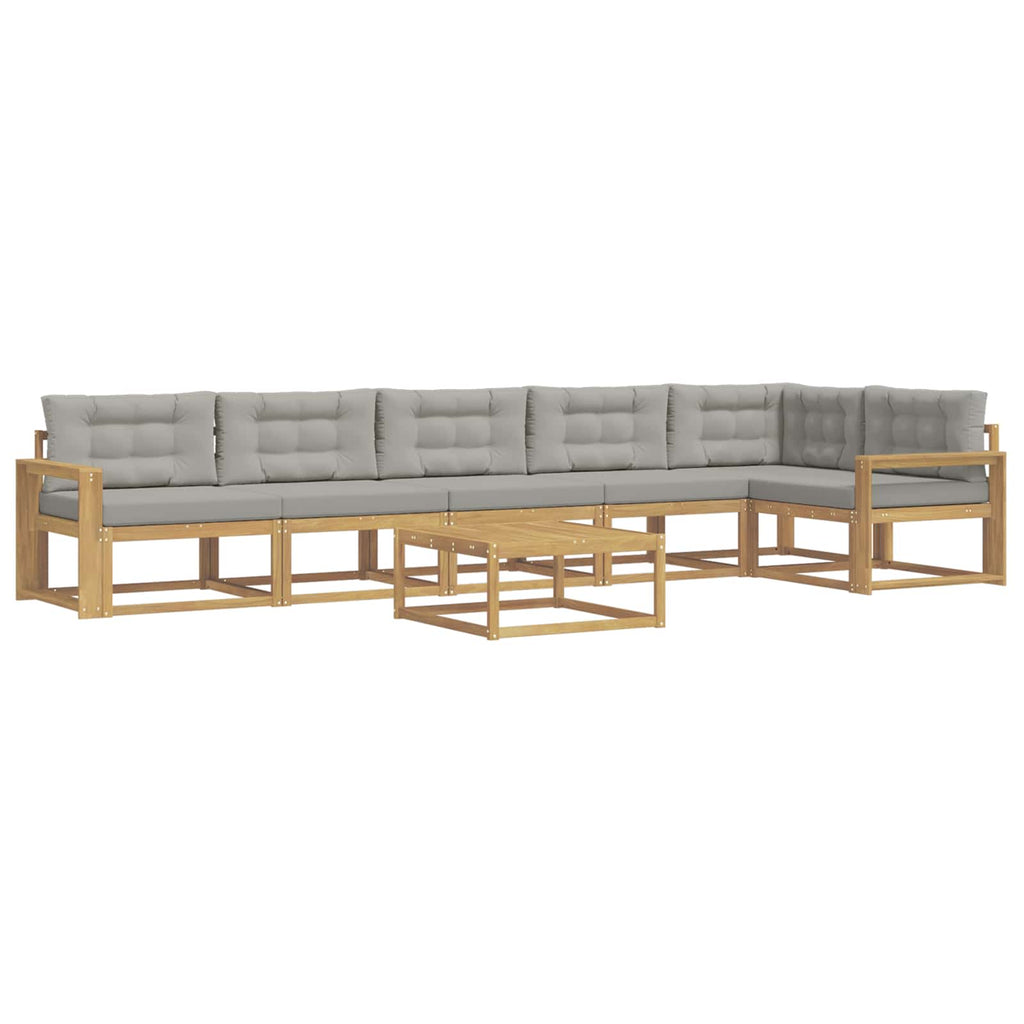 Outdoor-Sofagarnitur 7 pcs Weiß und Hellgrau 79 x 79 x 37 cm