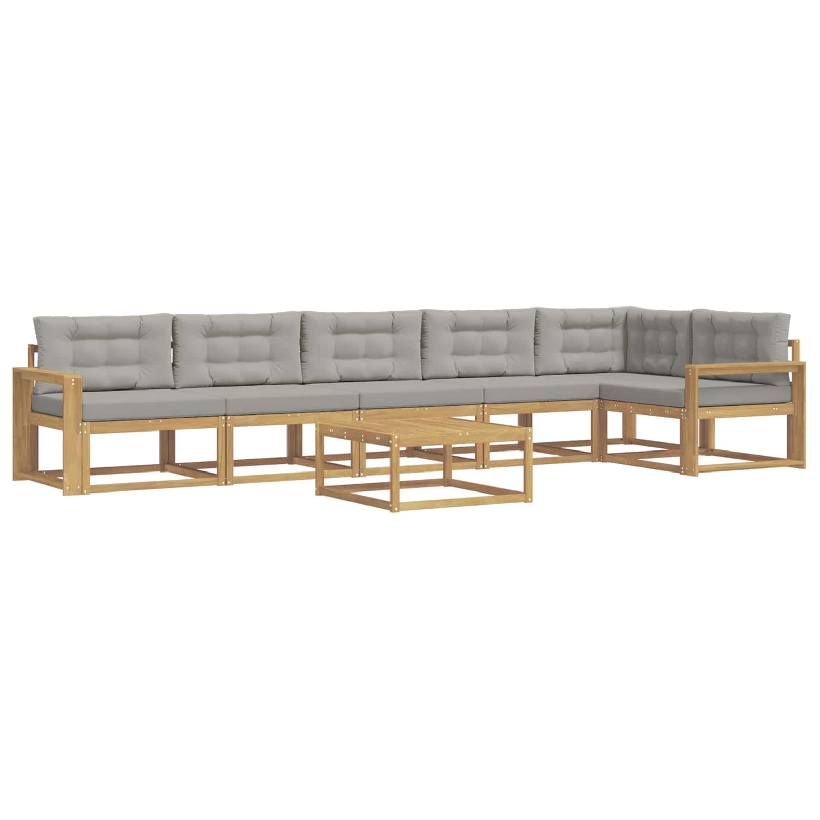 Outdoor-Sofagarnitur 7 pcs Weiß und Hellgrau 79 x 79 x 37 cm