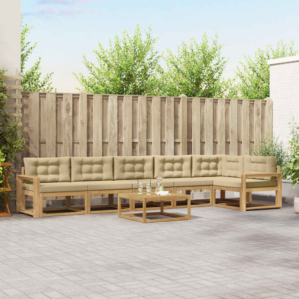 Outdoor-Sofagarnitur 7 pcs Weiß und Beige 79 x 79 x 37 cm